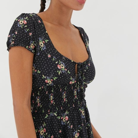 UO Charlie Knit Short Sleeve Mini Dress - Picture 2 of 4